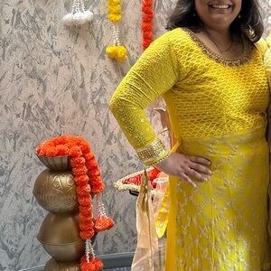 Vibrant Yellow Embroidered Dress